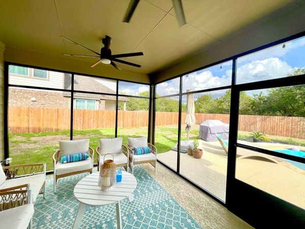 Inside view of a patio enclosure