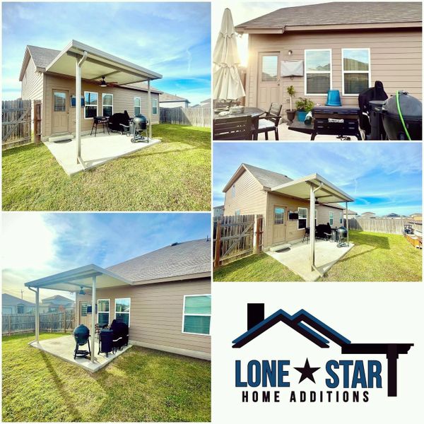 Non-insulated patio cover installed in Converse, Texas