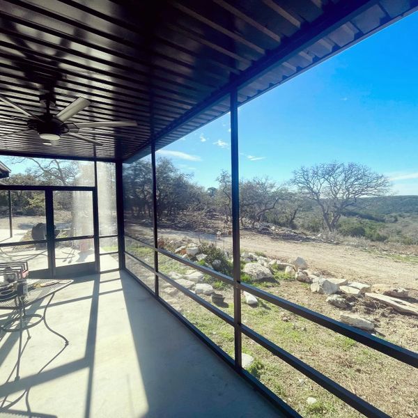 Inside view of a patio enclosure
