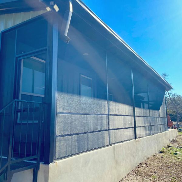 Outside view of a patio enclosure
