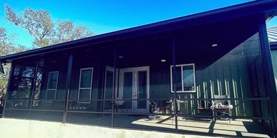 Outside of a patio enclosure in Pipe Creek, Texas