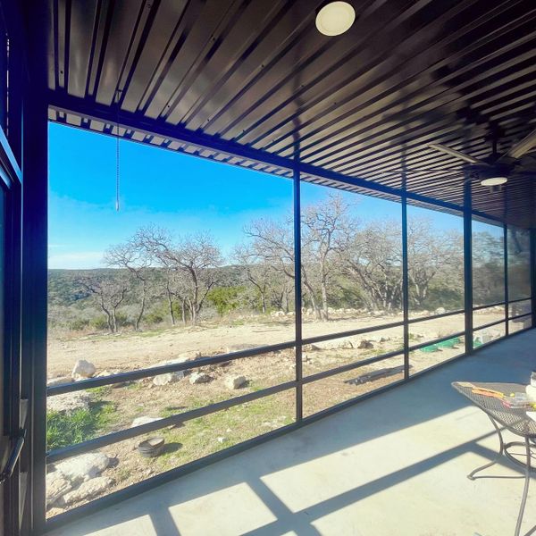 Inside view of a patio enclosure