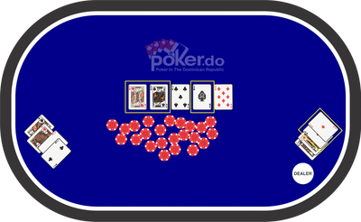 image of  omaha poker table with cards and chips, with logo poker.do