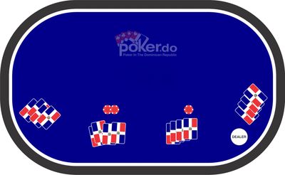 image of omaha poker table with cards and chips, with logo poker.do
