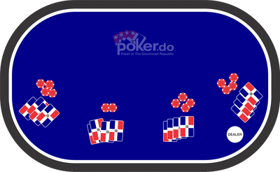 image of  omaha poker table with  chips, with logo poker.do