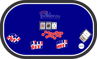 image of  omaha poker table with cards and chips, with logo poker.do