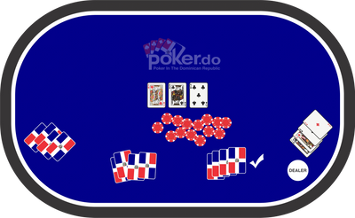 image of  omaha poker table with cards and chips, with logo poker.do