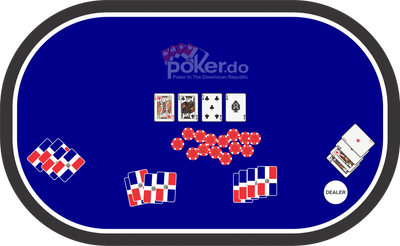 image of  omaha poker table with cards and chips, with logo poker.do