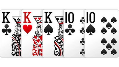 PLAYING CARDS, FULL HOUSE. 3 KINGS 2 10S 
TEXAS HOLDEM