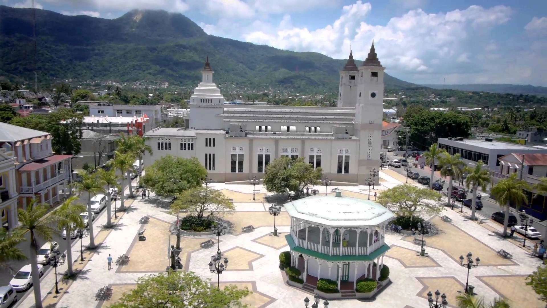 Ariel view of central park puerto plata