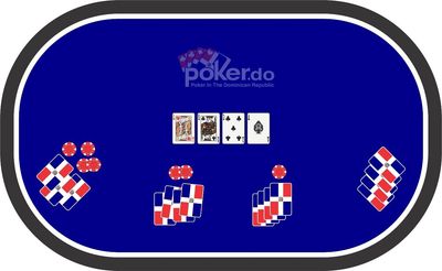 image of  omaha poker table with cards and chips, with logo poker.do