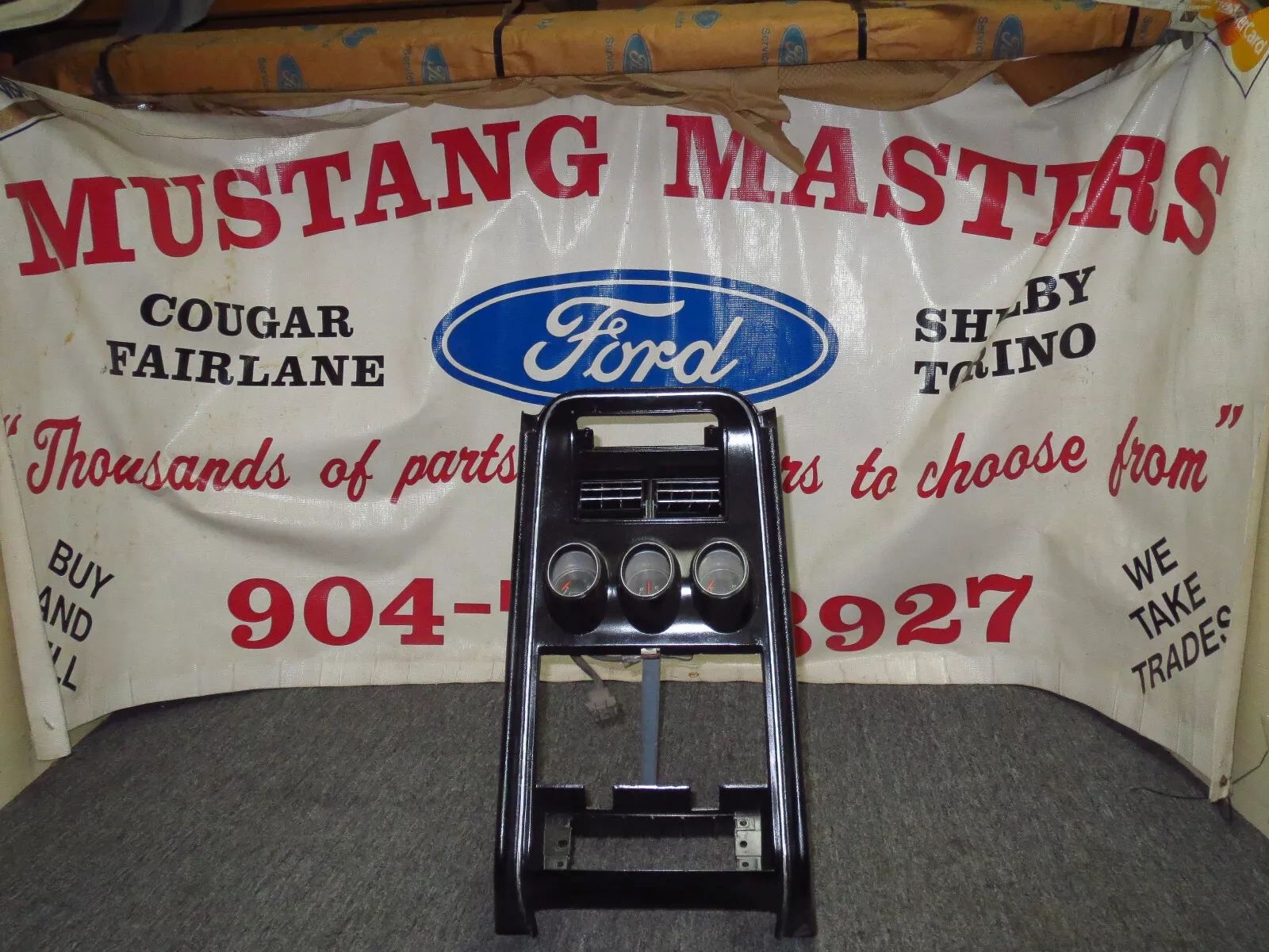 Center gauge cluster for a standard interior 71-73 Mustang.