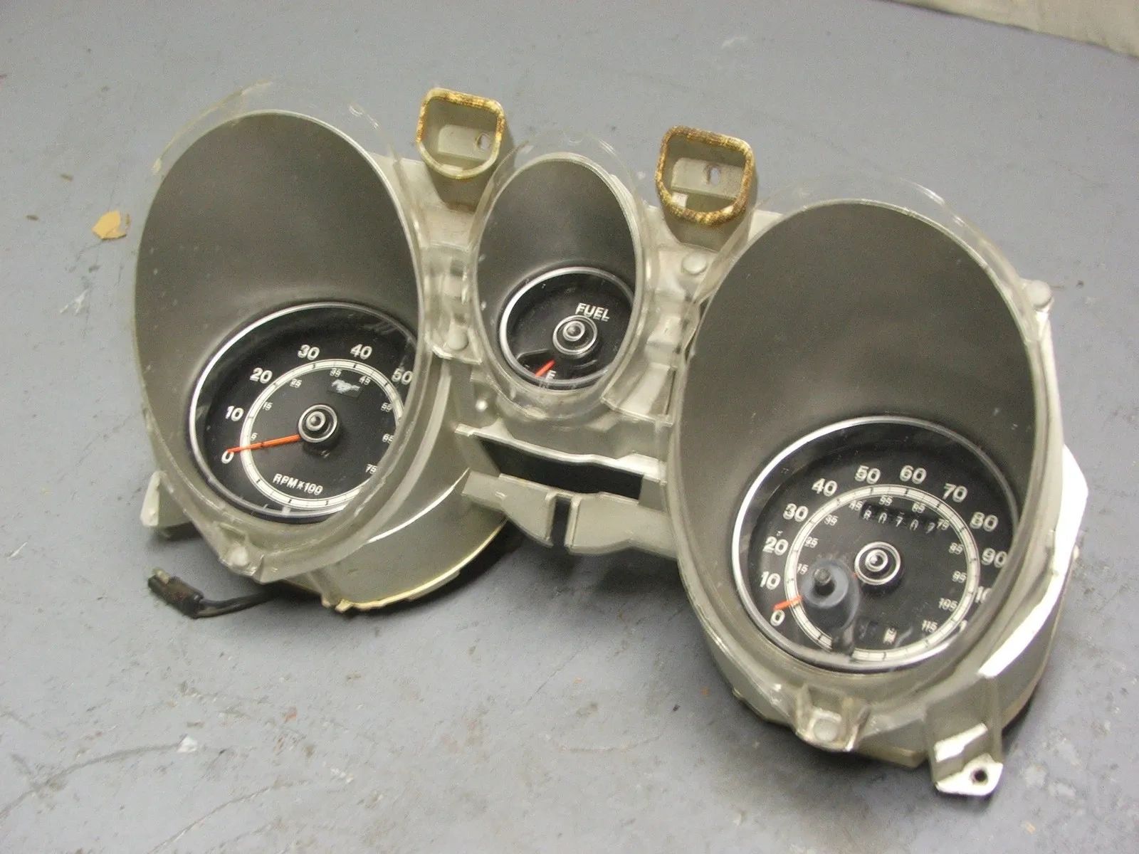Tachometer and trip odometer dash cluster for a 71 to 73 Mustang Mach 1,