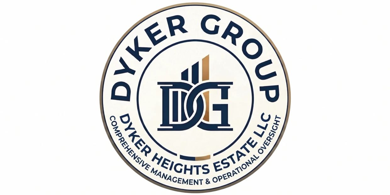 Logo of Dyker Group with stylish DG initials and business focus.