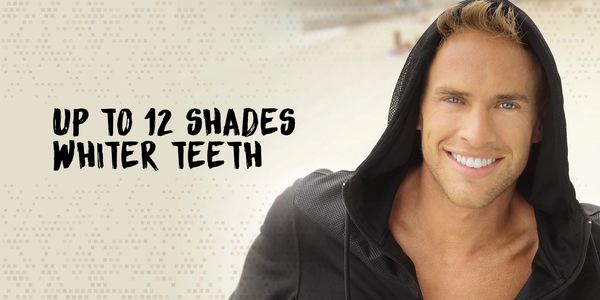 Man smile white teeth