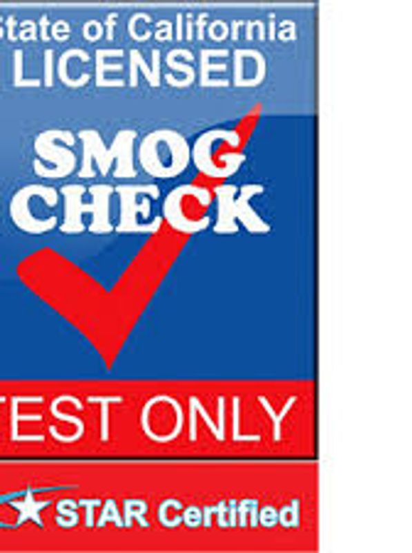 California licensed smog check test only sign with STAR certification.