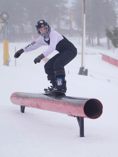Snowboarder on tube
