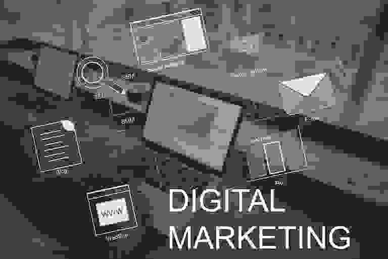 Digital Marketing with a list of all services provided
