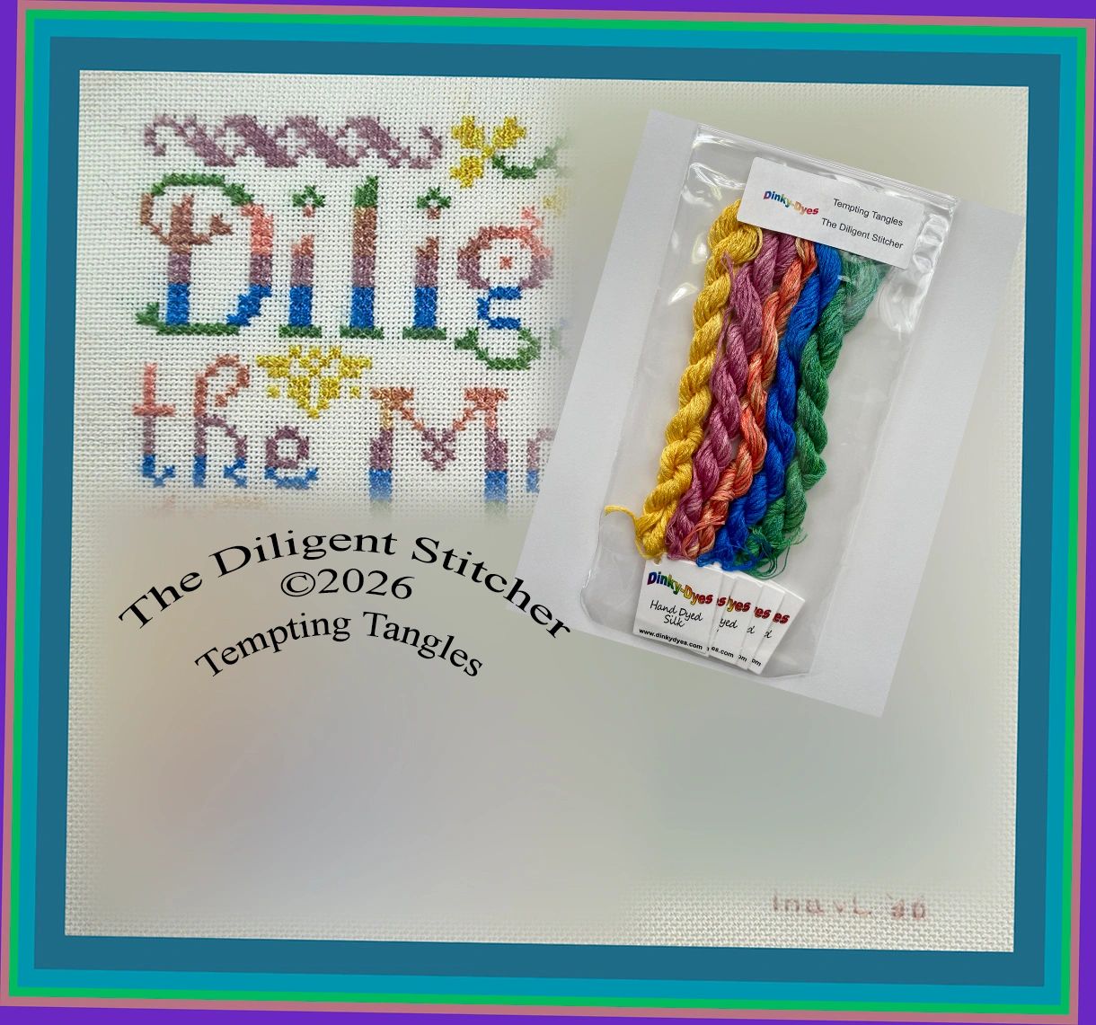 "The Diligent Stitcher" Mystery SAL by Tempting Tangles Designs: A tribute to needleworkers.