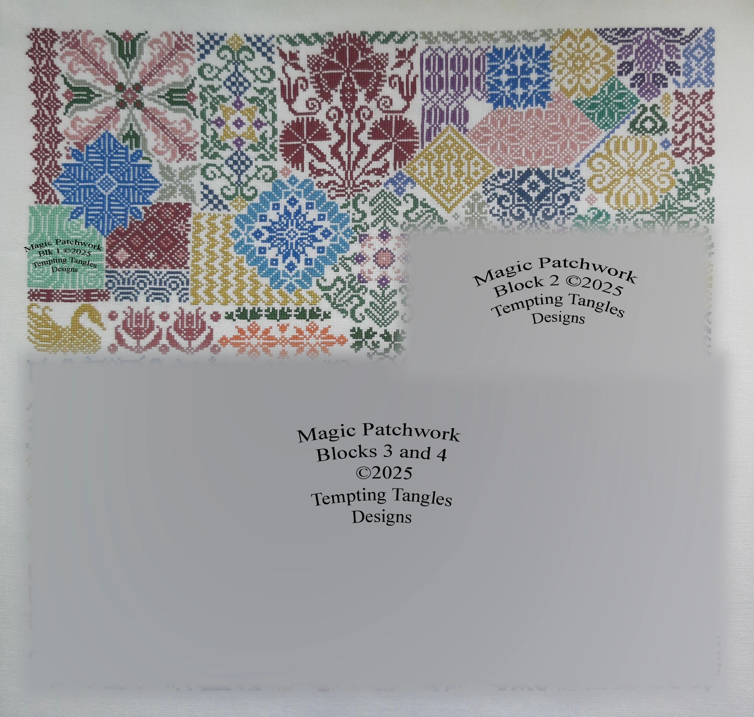 "Magic Patchwork" 4-Block Mystery Sal, new Clue posted weekly. Contact us for ordering info.