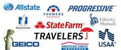 Logos of major US insurance companies arranged together.
