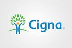 Cigna logo featuring a stylized tree with human figures and text.