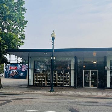 Downtown store on the side of a street