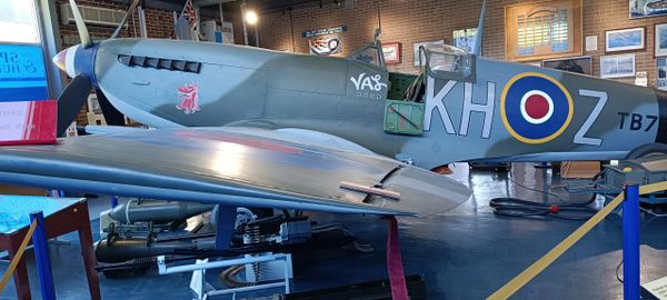 Spitfire at spitfire and Hurricane Museum.  Manston airport.Simulator flights.dover-tours.com