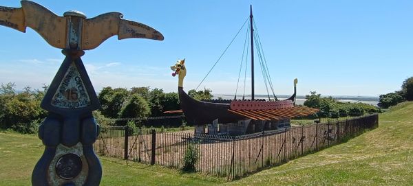 Viking Ship and Cliffsend, Pegwell Pay.