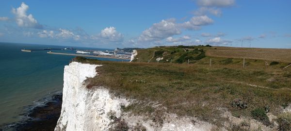 White Cliffs of Dover. Dover Eastern Docks. Saxon Shore Way. England Coastal Path.