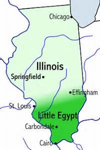 Map of Southern Illinois Little Egypt home of On The Queso Comedy Mystery Series