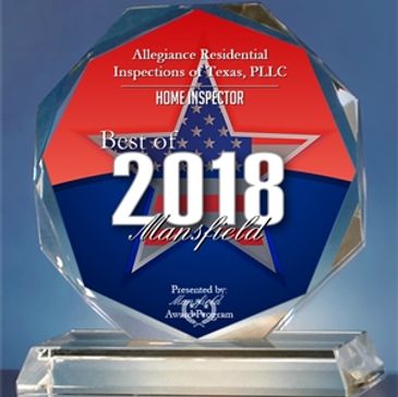 Best of Mansfield 2018 winner in the home inspection category. Allegiance Residential Inspections.