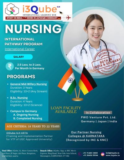 Nursing international pathway program with study in India and work opportunities in Germany.