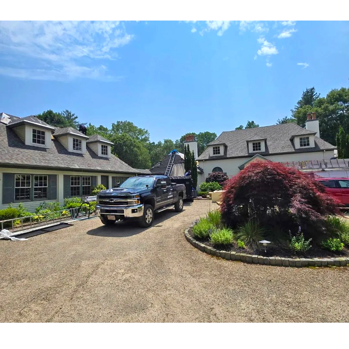 New roof installations ot large estate in Concord, MA