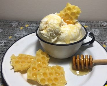 Honey sweetened Vanilla Ice Cream