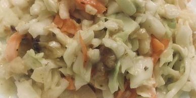 Coleslaw with Spicy Honey Mustard Dressing.