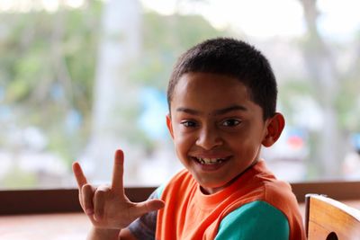Deaf boy sharing some love in rural Honduras.