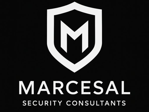 Logo of Marcesal Security Consultants with a shield and letter M.
