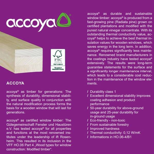 accoya window scantling