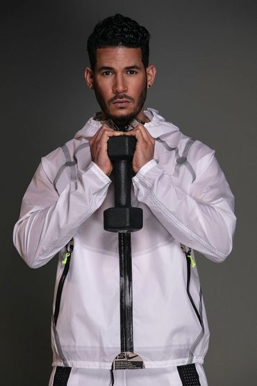Nike ISPA Collection White Nylon Jacket. Photo by Giorgio Delvecchio Styling by Alejandra Muñoz