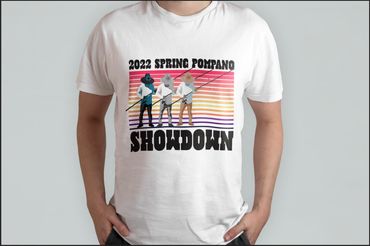 Shirt design for 2022 Spring Pompano Showdown. Client: PerdidoBlane.
