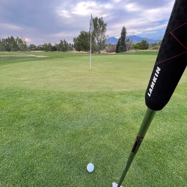 Spanish Oaks golf course. Lamkin putter grip, scotty cameron. golf ball
