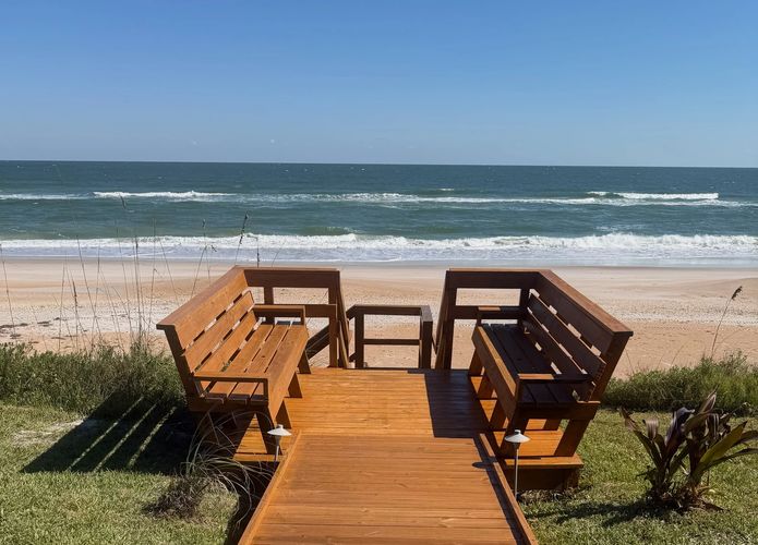 Custom built walkover ramp and staining in Northeast Florida