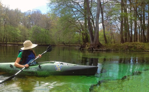 Kayaking Rum Island Spring near High Springs, FL.