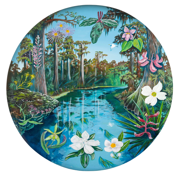 Art of Florida Springs by Johnny Dame: Wildflower Wheel, oil on canvas