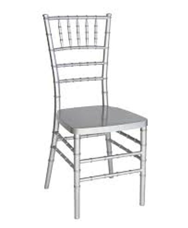 Silver Chivari Chair with White Padding 
$6.50 per chair