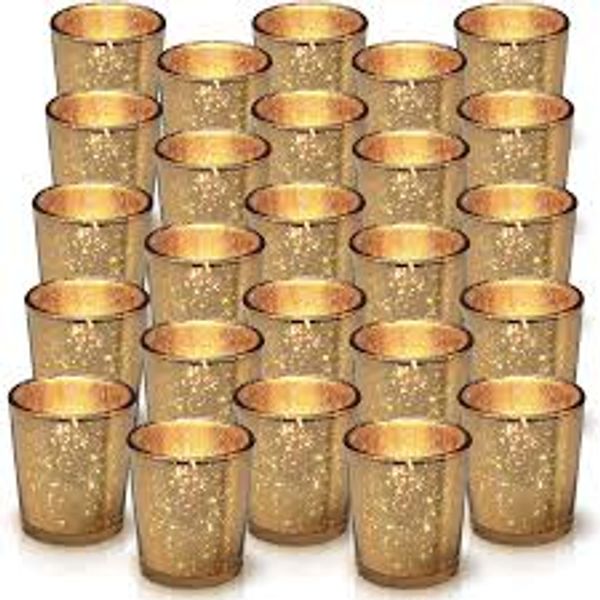 Mercury Glass Tea Holders (Available  in Gold, Silver, Rose Gold, and Red)
$0.25 per holder