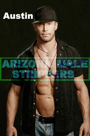 Arizona Male Stripper. Name Austin. 6 pack, tall, built white male wearing open shirt and black cap.