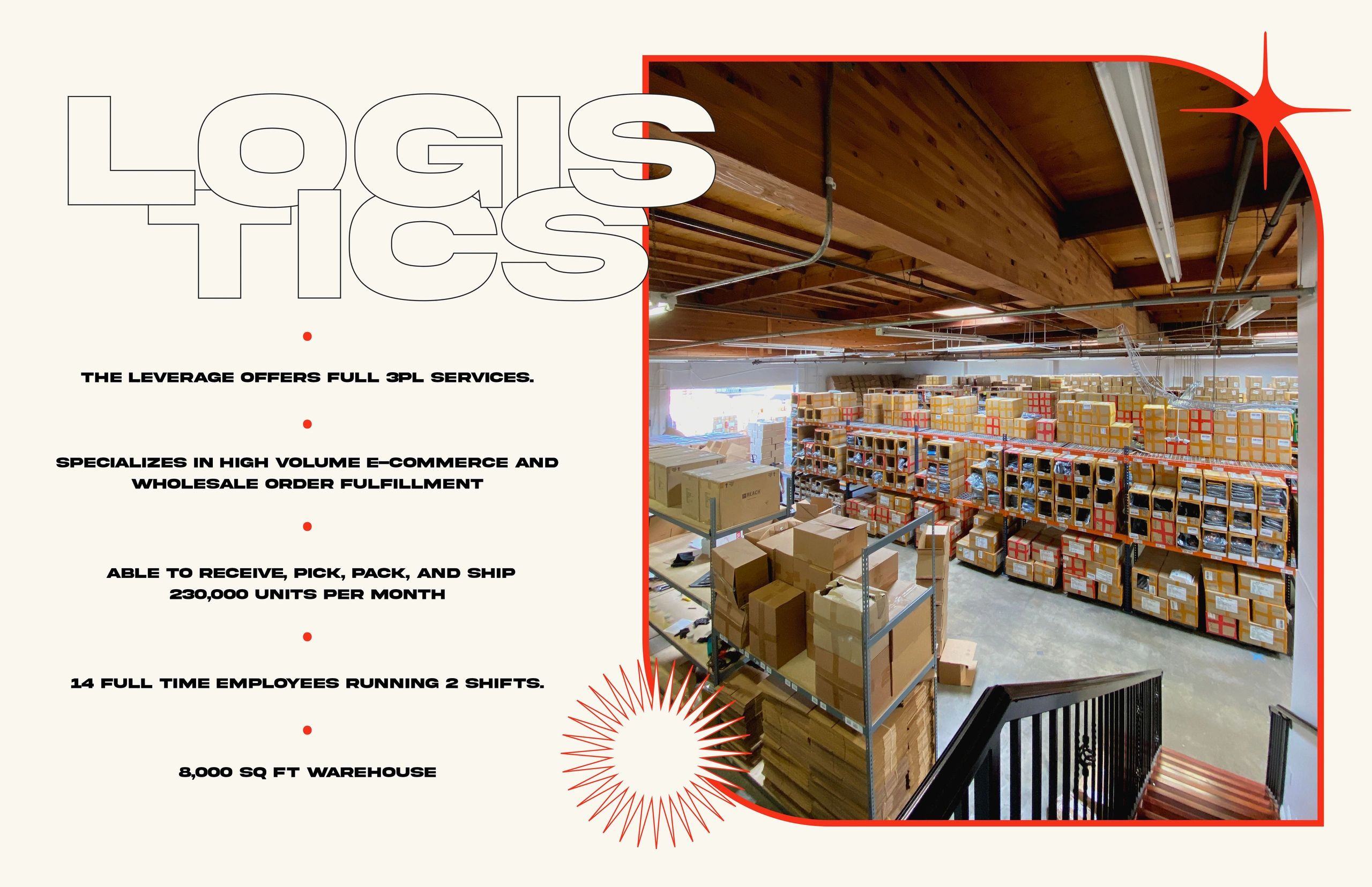 Logistics: The Leverage offers full 3PL services