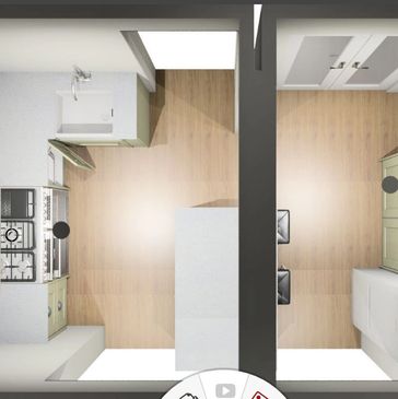 Kitchen layout by Others, part of kitchen for electrics done by Circitas in Farnham.